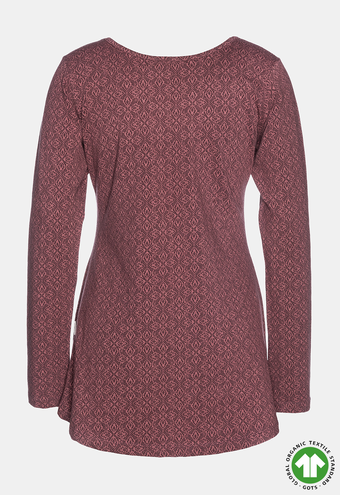 Long-sleeved top with high-low waistband - GOTS certified - W24Top-G5 Long-sleeved top with high-low waistband - GOTS certified - W24Top-G5