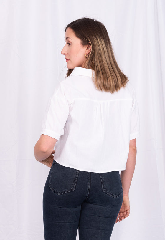 Kurze Hemdbluse mit Knopfleiste - CT02S23