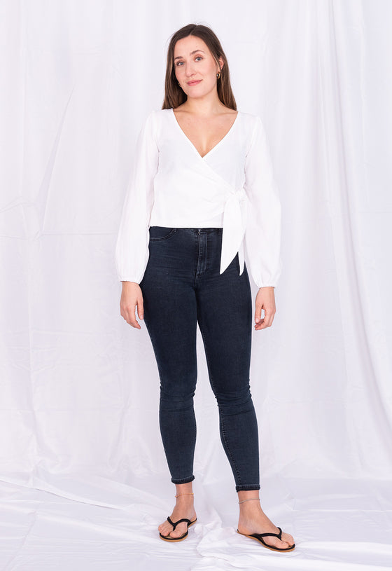 Wickelbluse mit weiten Ärmeln - CT05S23
