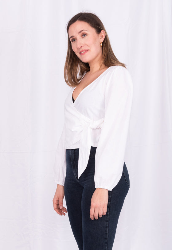Wickelbluse mit weiten Ärmeln - CT05S23