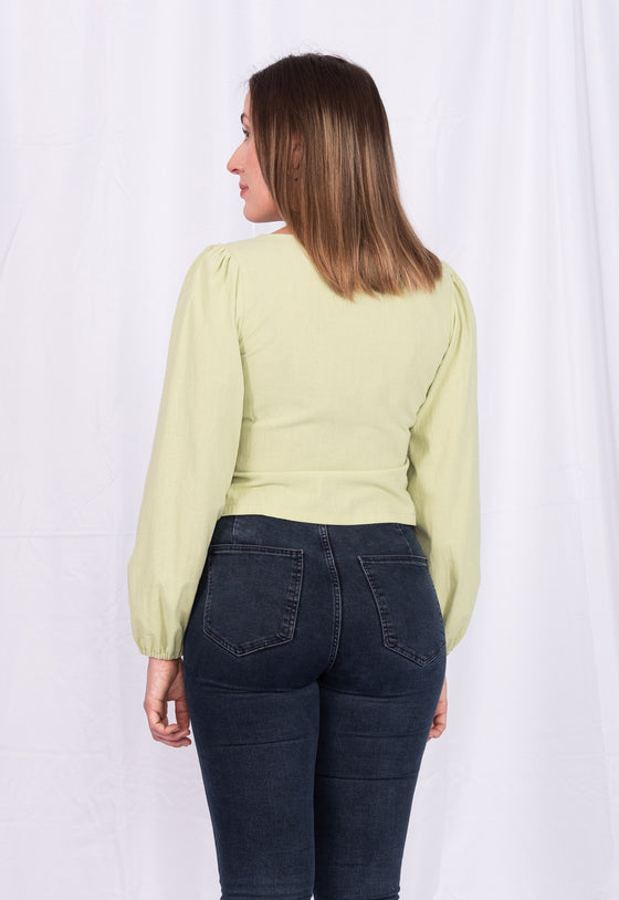 Wickelbluse mit weiten Ärmeln - CT05S23