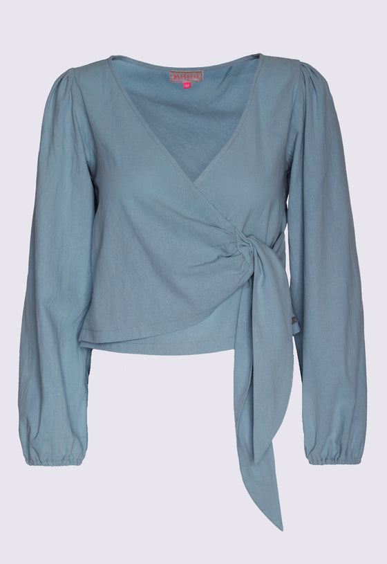 Wickelbluse mit weiten Ärmeln - CT05S23