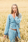 Wickelbluse mit weiten Ärmeln - CT05S23