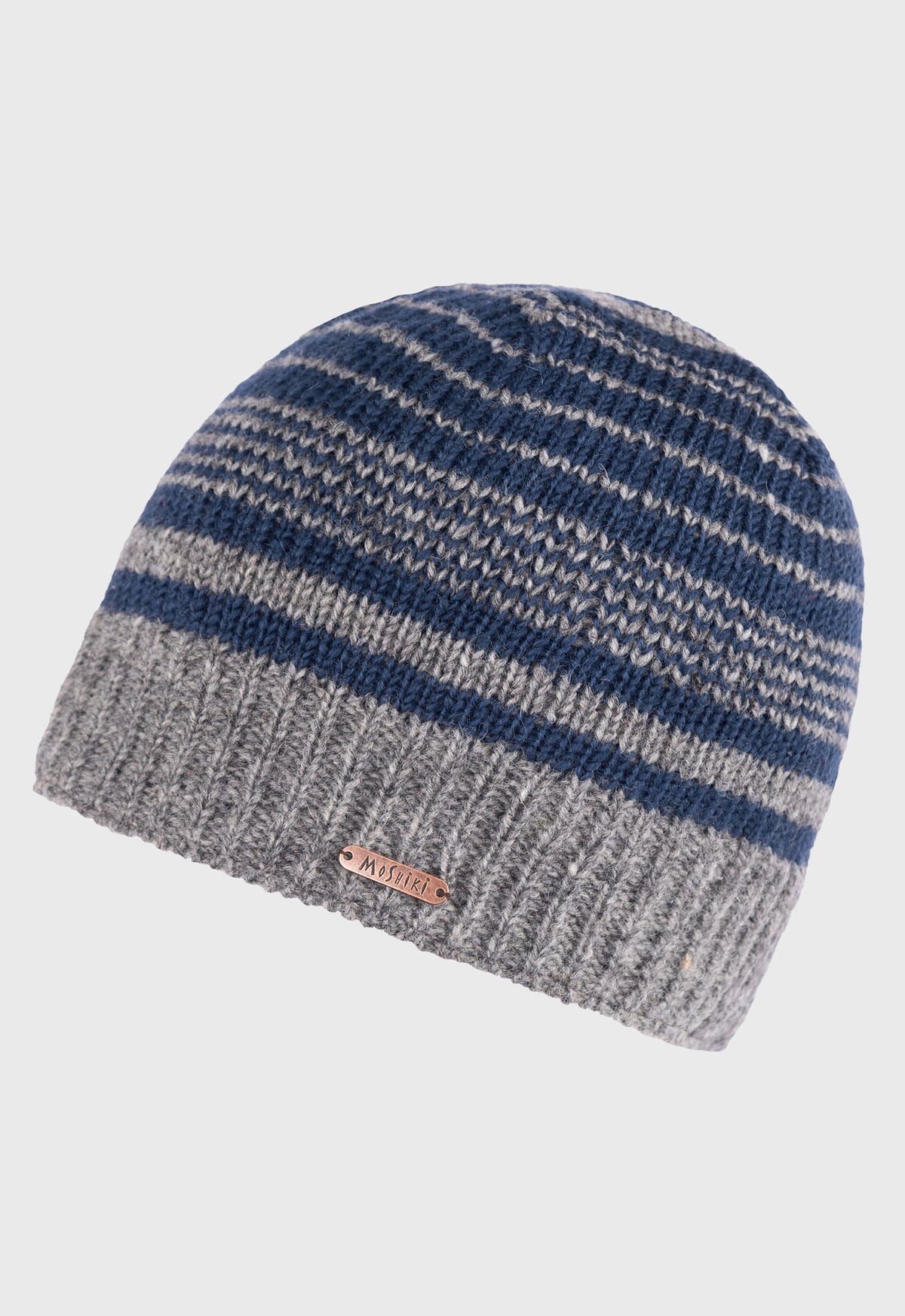 Chuli Beanie – Strickmütze aus 100 % Wolle mit unregelmäßigem Streifenmuster