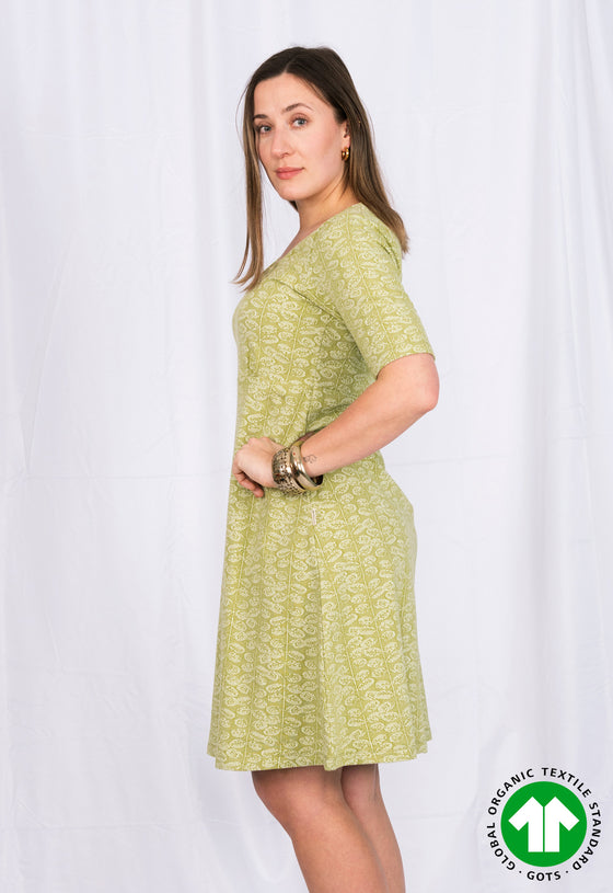 Jacquard Skaterkleid mit halblangen Ärmeln - GD01S23 (MODR84)