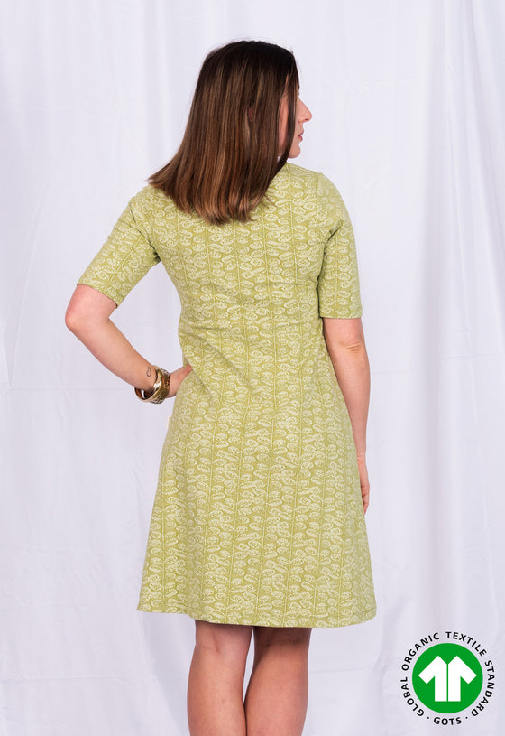 Jacquard Skaterkleid mit halblangen Ärmeln - GD01S23 (MODR84)