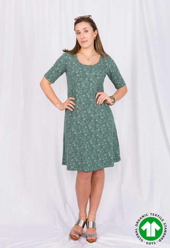 Jacquard Skaterkleid mit halblangen Ärmeln - GD01S23 (MODR84)