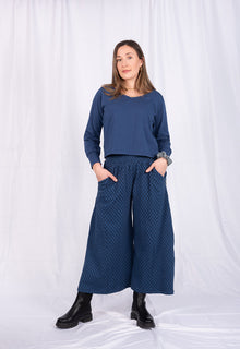  Schlaghose mit geometrischen Mustern - GOTS zertifiziert - GP01W23 Moshiki