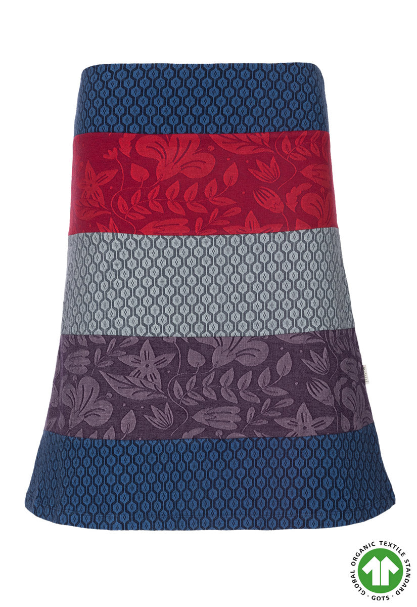 Skirt with print mix in block stripes - GOTS certified - GSK04W23