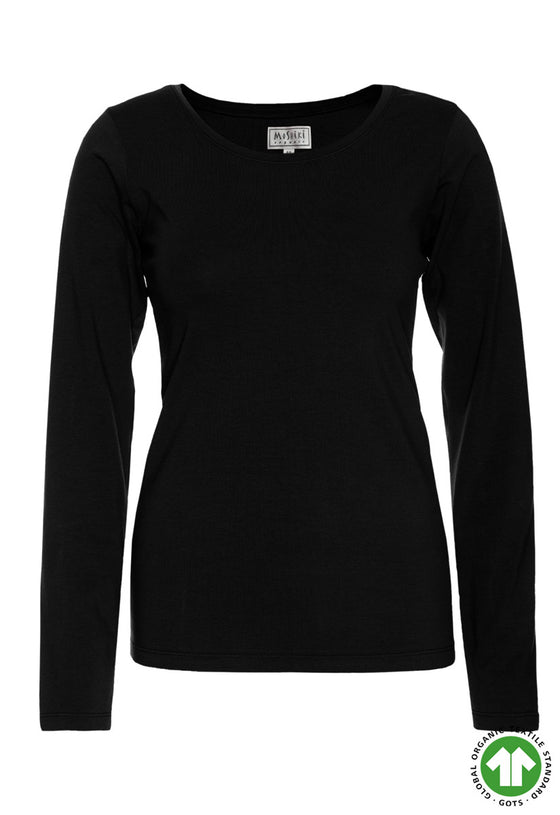 Klassisches figurbetonendes T-Shirt mit langen Ärmeln - GT01W00
