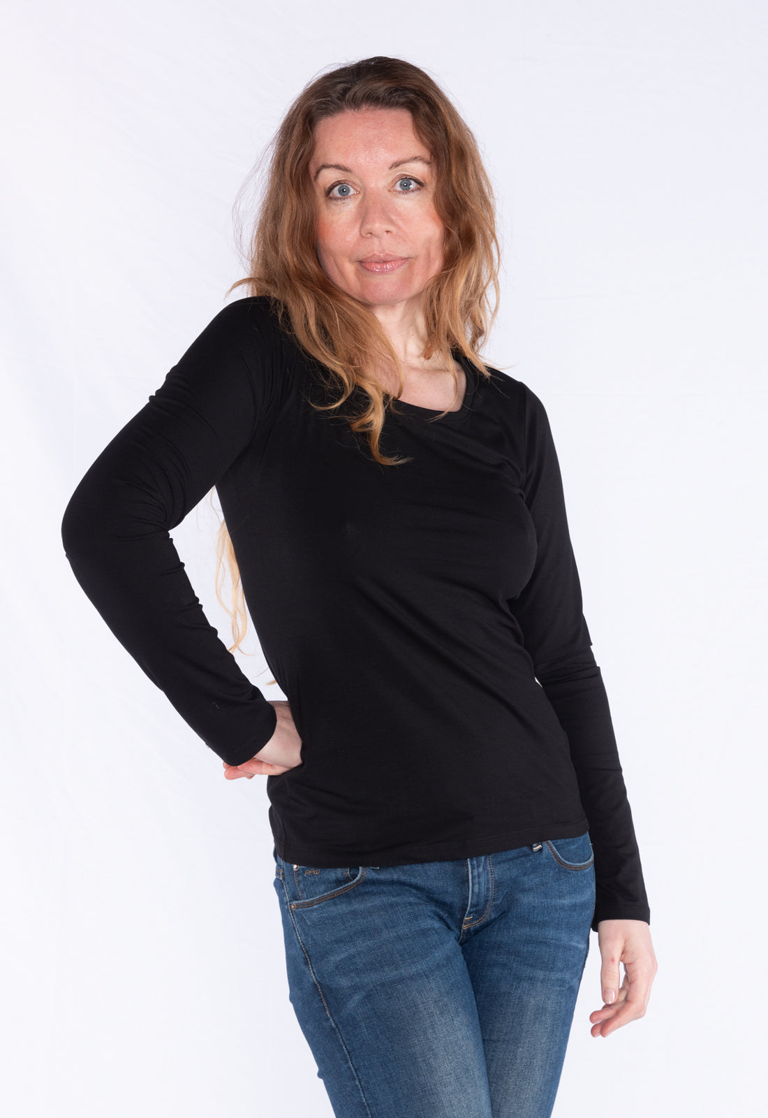 GT01W00 - Klassisches figurbetonendes T-Shirt mit langen Ärmeln - GOTS zertifiziert