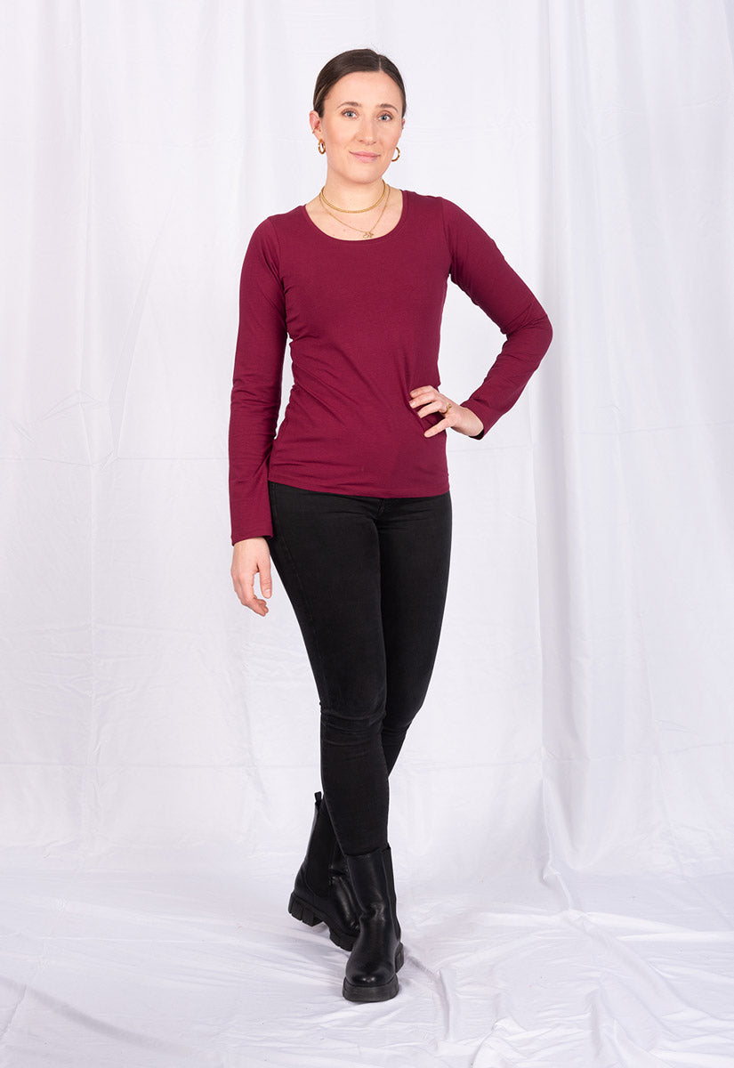 GT01W00 – Figurbetontes Langarmshirt aus GOTS Bio-Baumwolle