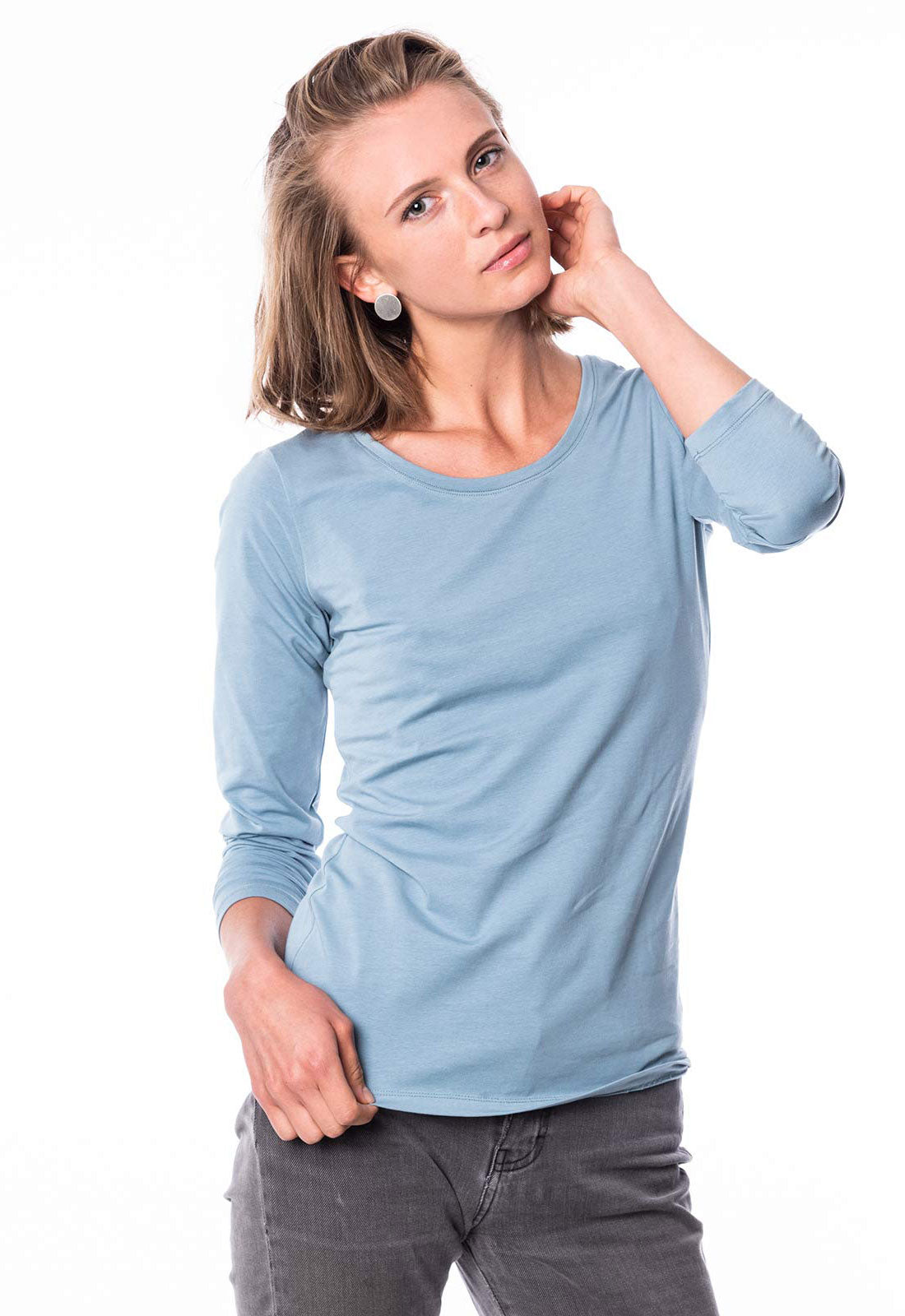 GT01W00 – Figurbetontes Langarmshirt aus GOTS Bio-Baumwolle