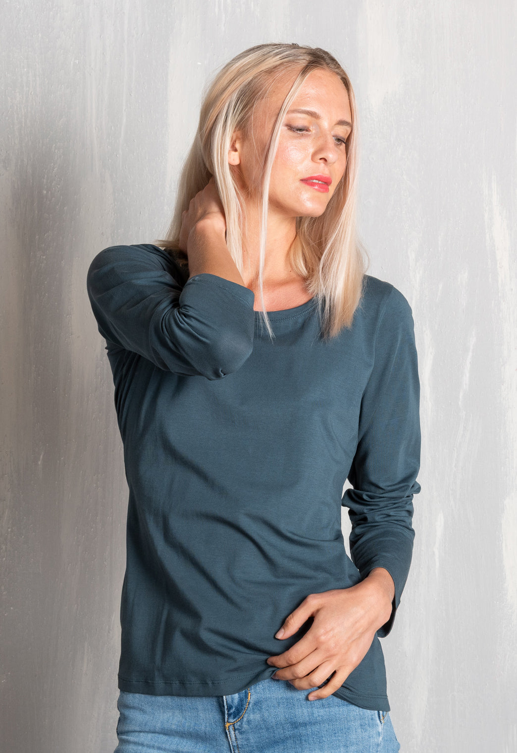 GT01W00 – Figurbetontes Langarmshirt aus GOTS Bio-Baumwolle