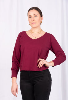  Stylisches Crop Top mit V-Ausschnitt - GOTS zertifiziert - GT02W23 Moshiki