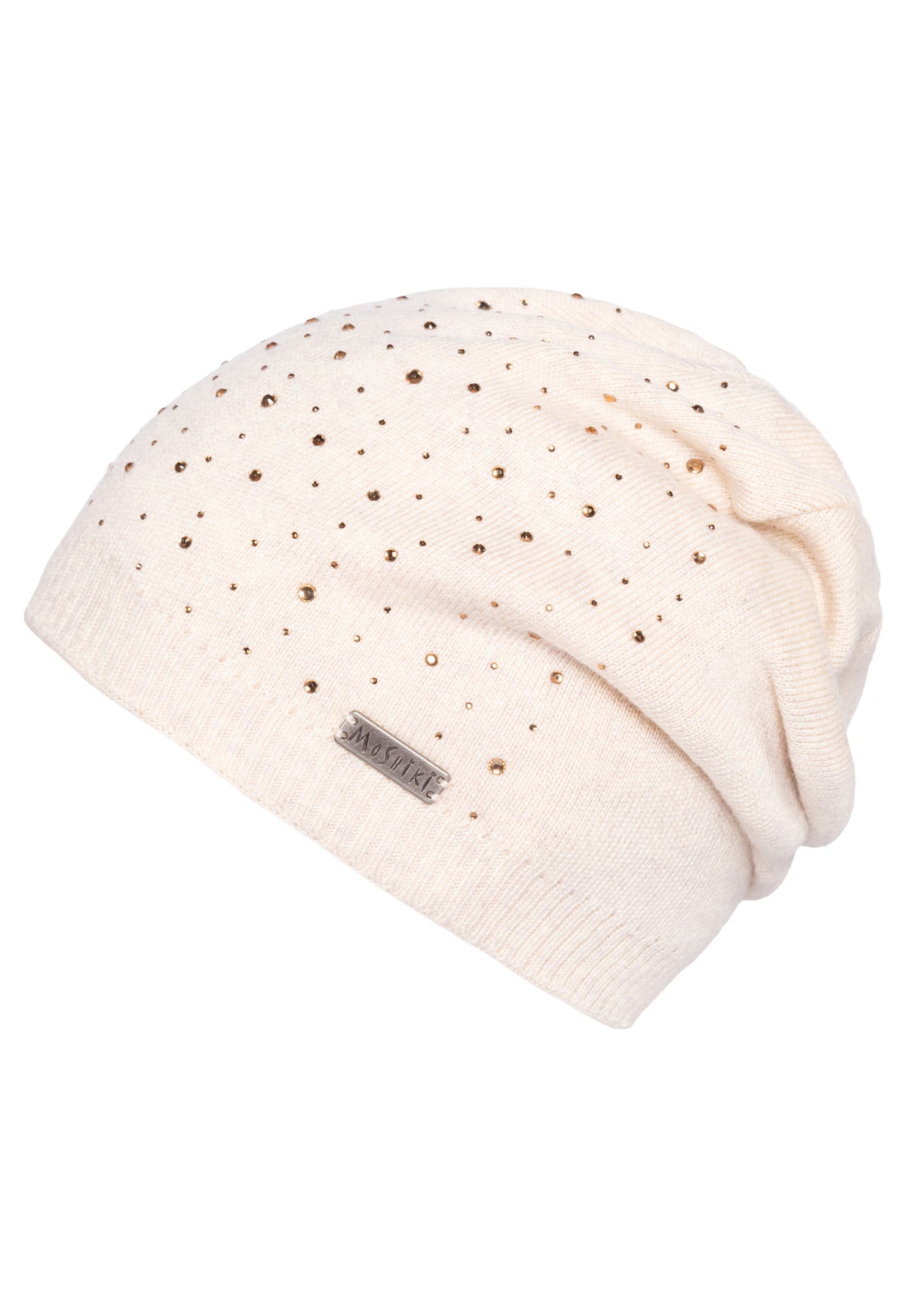 Jannu Beanie – Weiche Long Beanie mit Kaschmir und funkelnden Glassteinen