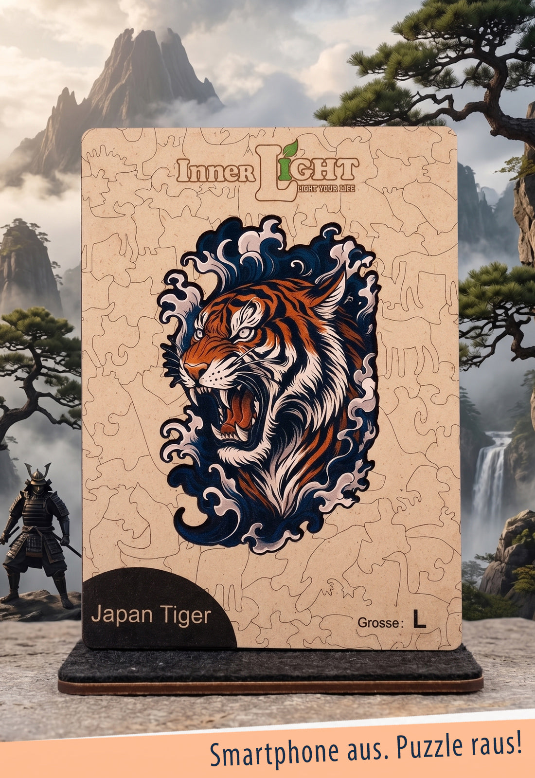 Japan Tiger – Dynamisches Tigermotiv als hochwertiges Holzpuzzle
