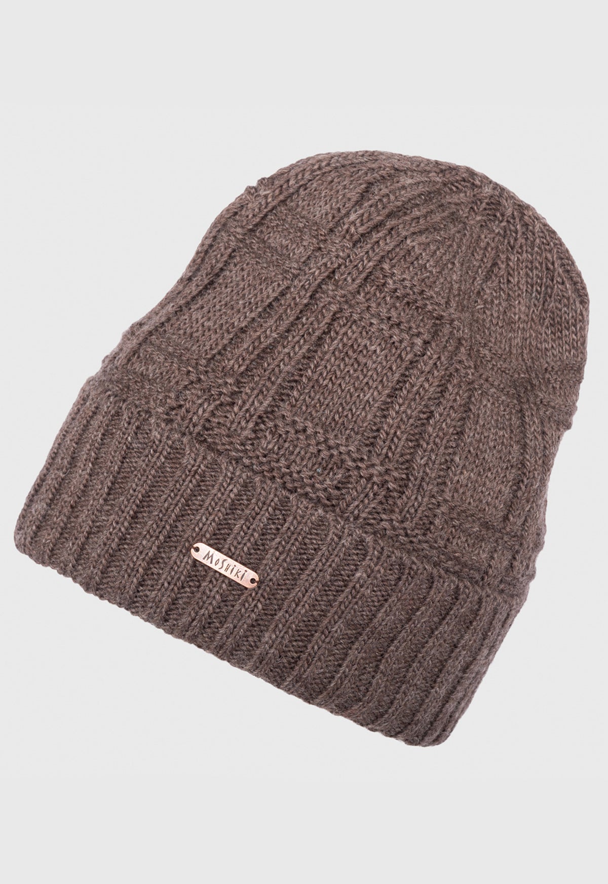 Julam Beanie – Wollmütze mit Strukturstrick, Umschlag und Bio-Fleece