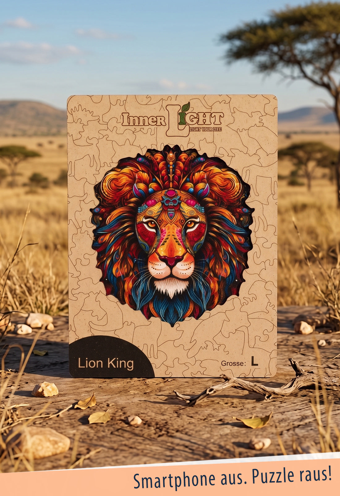 Lion King – Kraftvolles Löwenmotiv als hochwertiges Holzpuzzle
