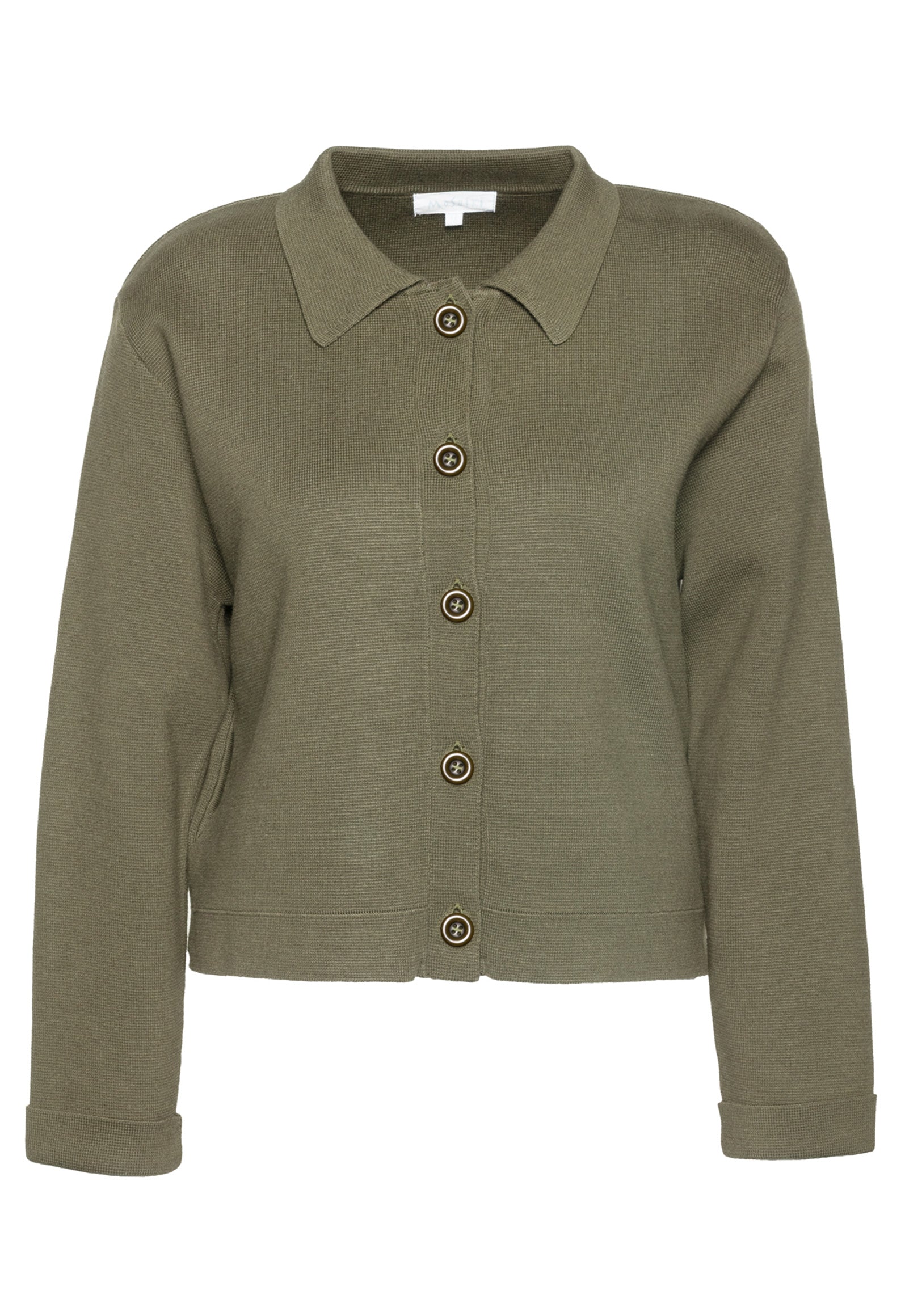 Meruna Jacket – GOTS Strickjacke aus 100 % Biobaumwolle mit Blusenkragen