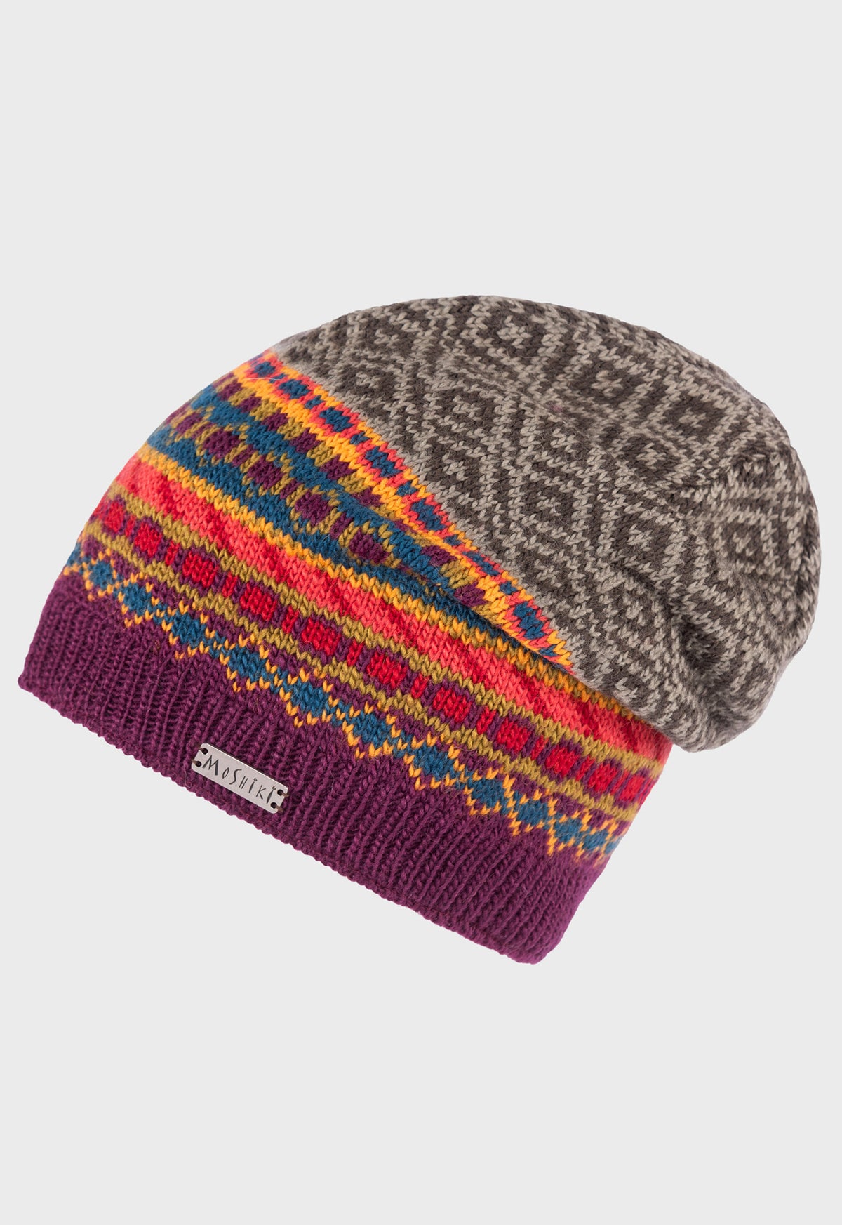 Miranya Beanie – gemusterte Wollmütze mit Bio-Baumwoll-Fleece