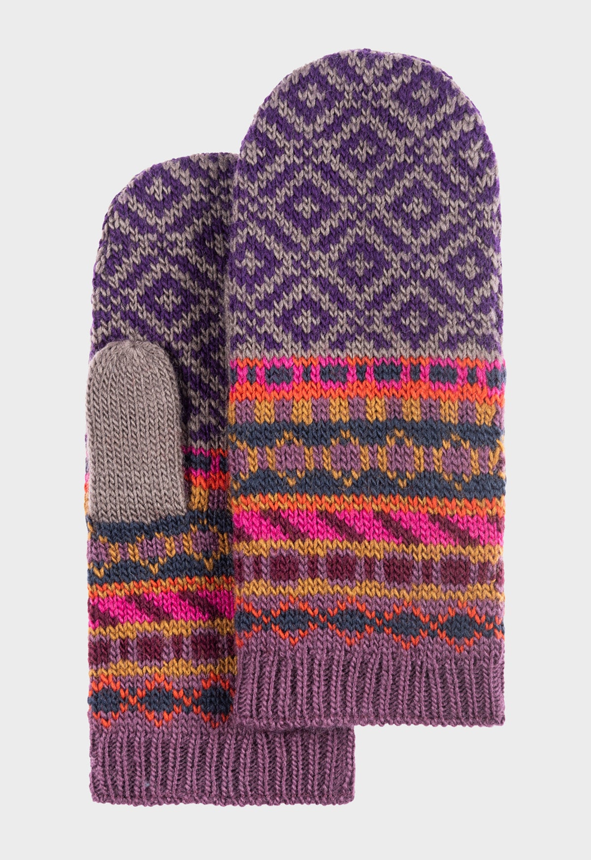 Miranya Mittens – gemusterte Wollfäustlinge mit Bio-Baumwoll-Fleece