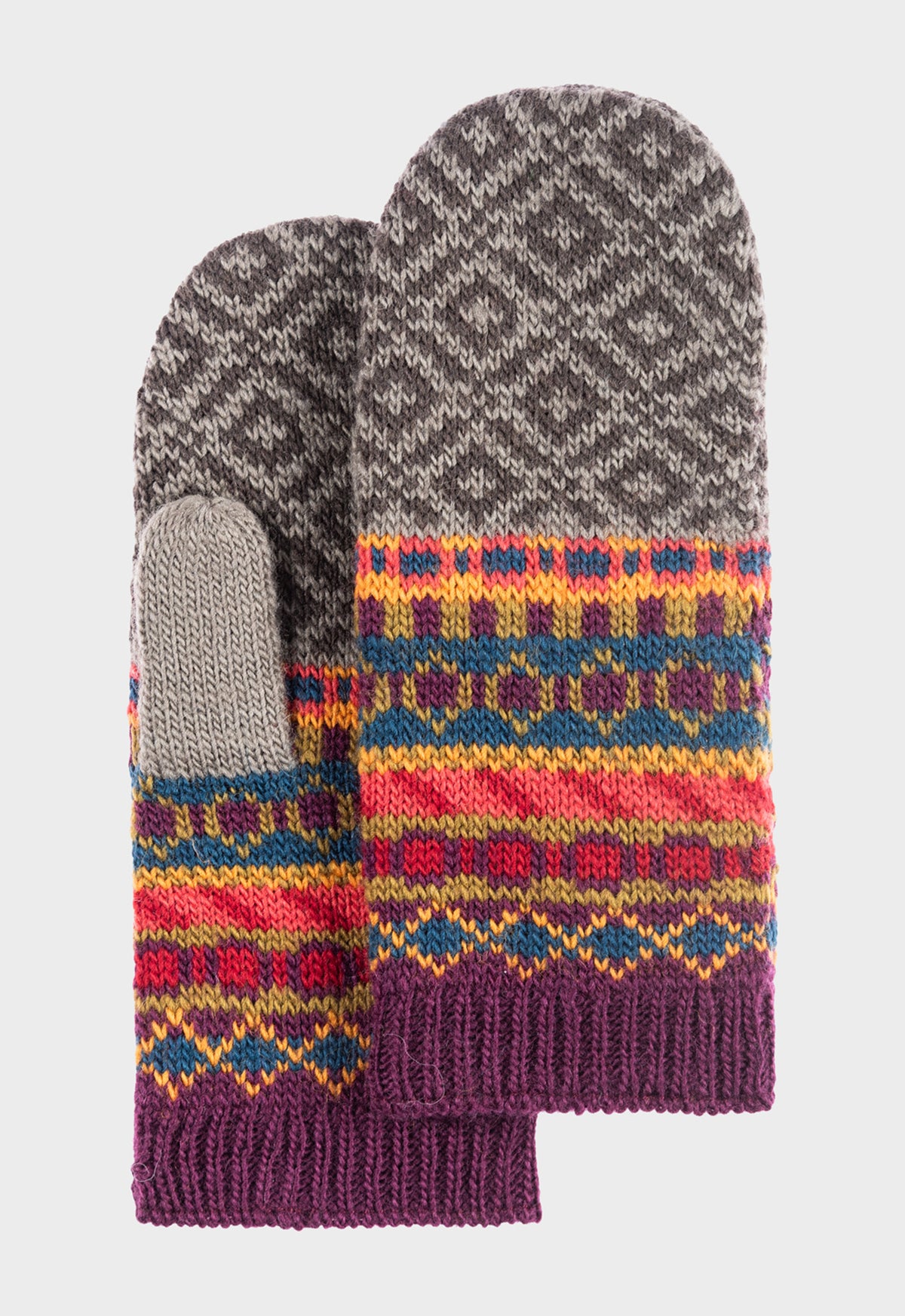 Miranya Mittens – gemusterte Wollfäustlinge mit Bio-Baumwoll-Fleece