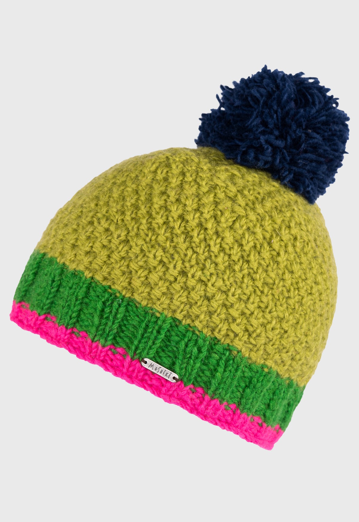 Parasi Beanie – Farbenfrohe Bommelmütze aus 100 % Schafswolle mit Bio-Baumwollfutter