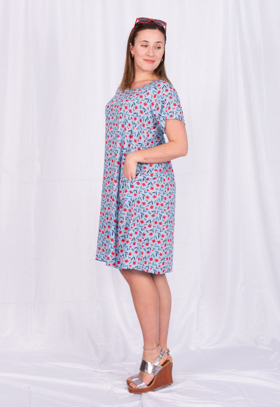 Locker sitzendes Kleid mit T-Shirtärmel - RD01S23