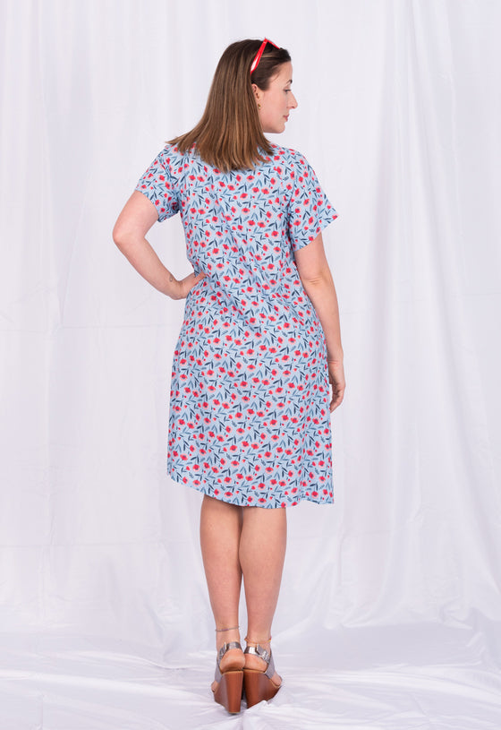 Locker sitzendes Kleid mit T-Shirtärmel - RD01S23