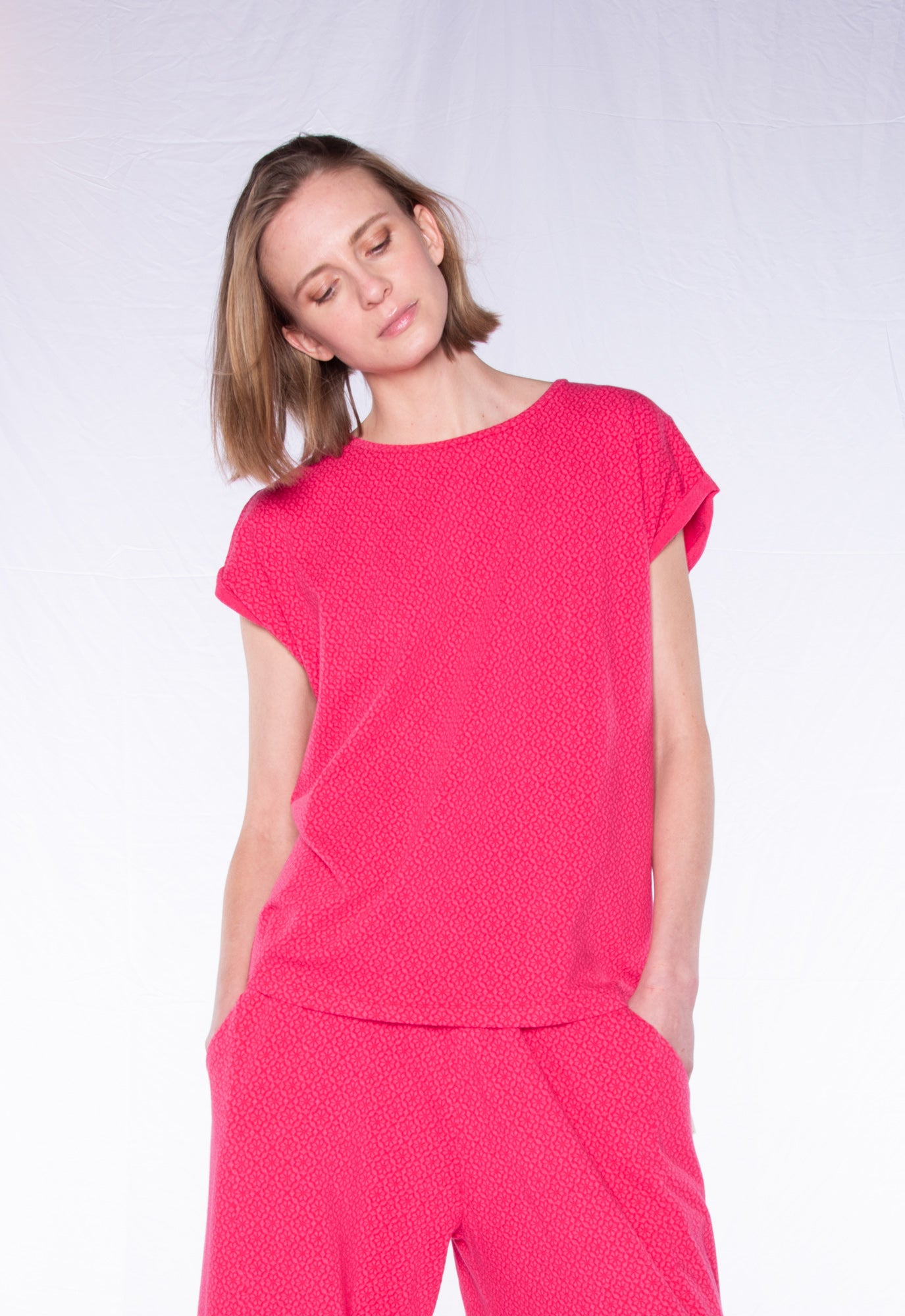 Jacquard short-sleeved T-shirt - S24Top-G10