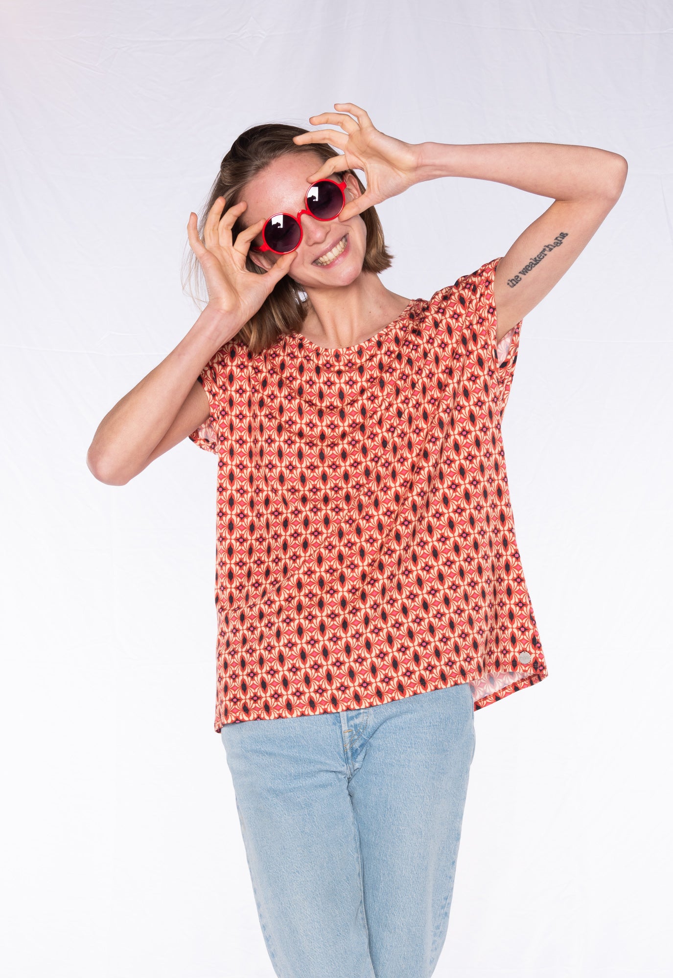 Boxy shirt with folded sleeves - S24Top-V3