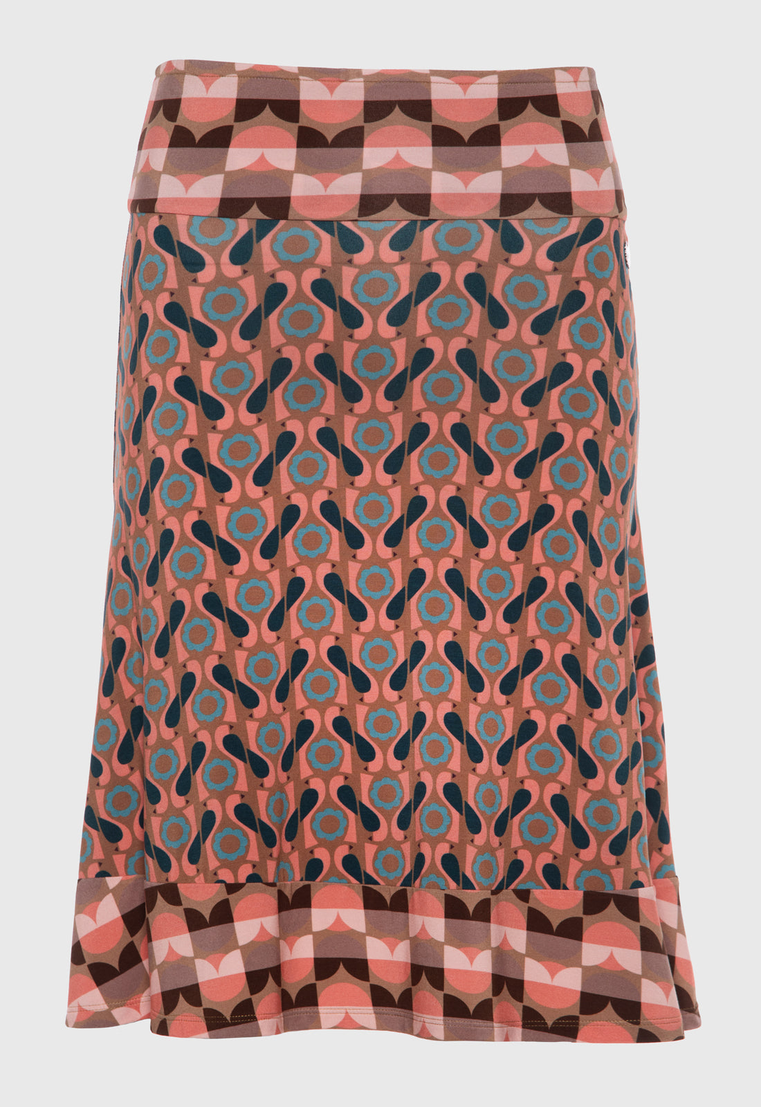 Skirt with contrasting belt and hem - S25 Candy Skirt B