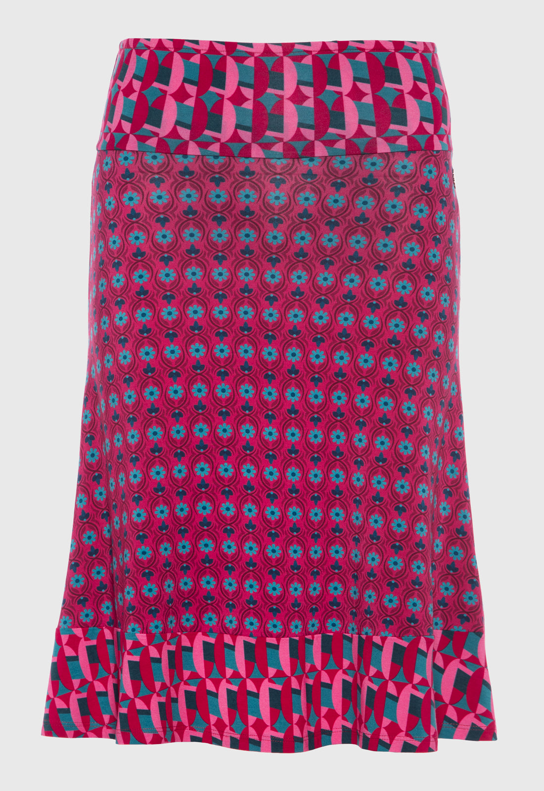 Skirt with contrasting belt and hem - S25 Candy Skirt B