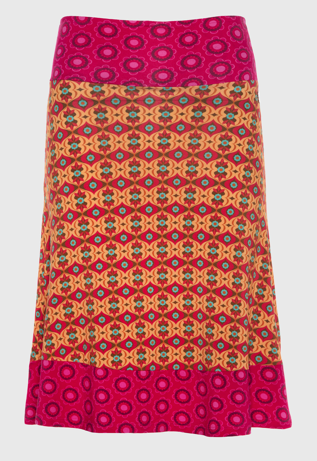 Skirt with contrasting belt and hem - S25 Candy Skirt B