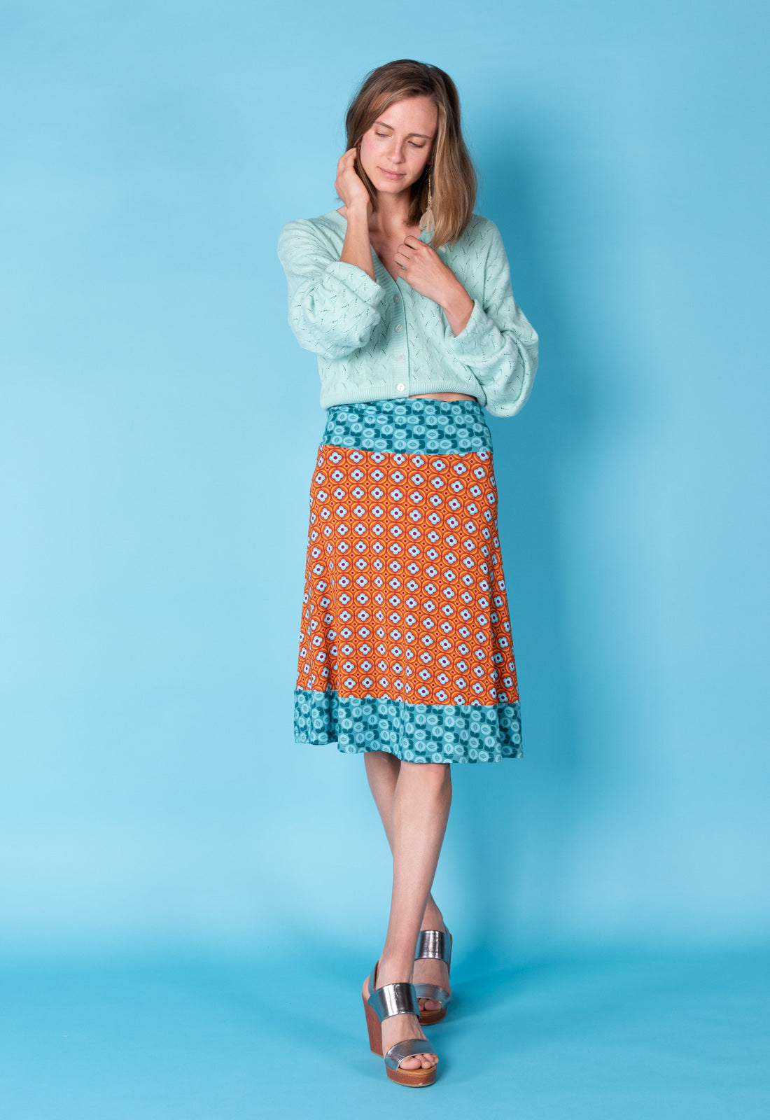 Rock mit abgesetztem Gürtel und Saum - S25 Candy Skirt B