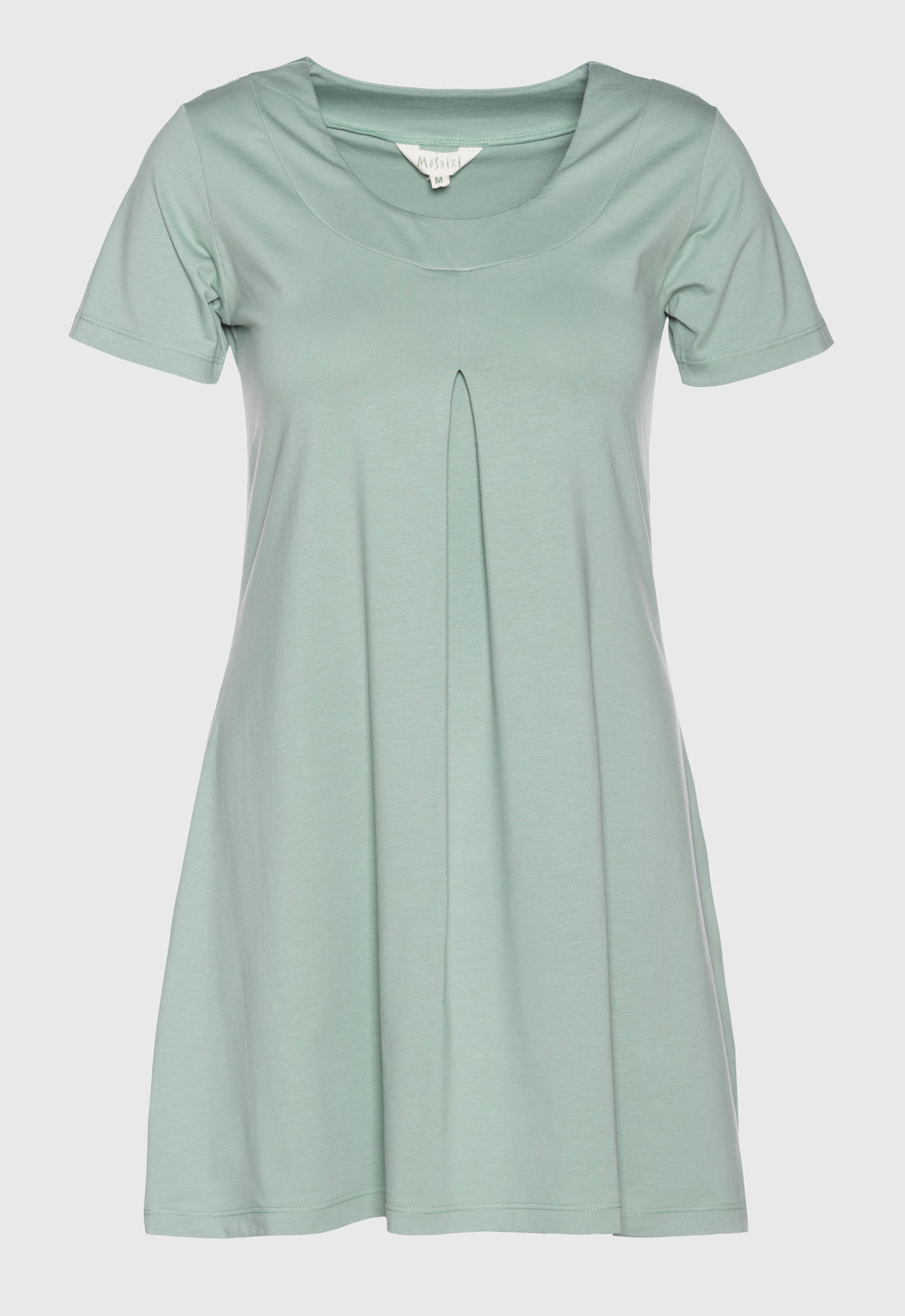 Short-sleeved mini dress with pleated detail - S25Dress-G2