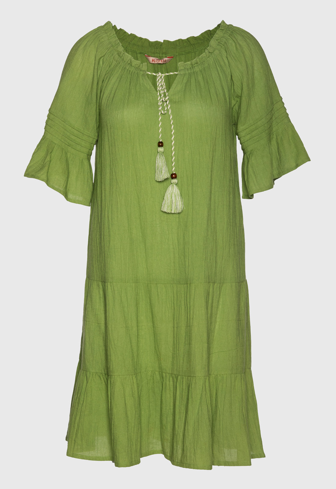 Tiered dress with decorative seams and gathers - S25Dress-NC2