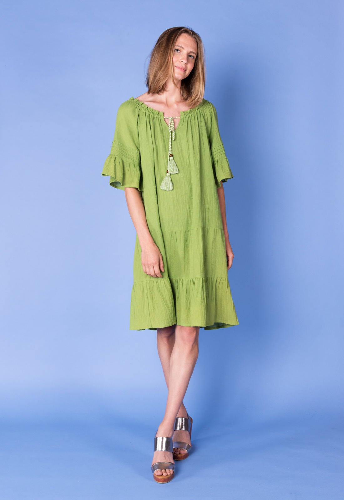 Stufenkleid mit Ziernähten und Raffung- S25Dress-NC2
