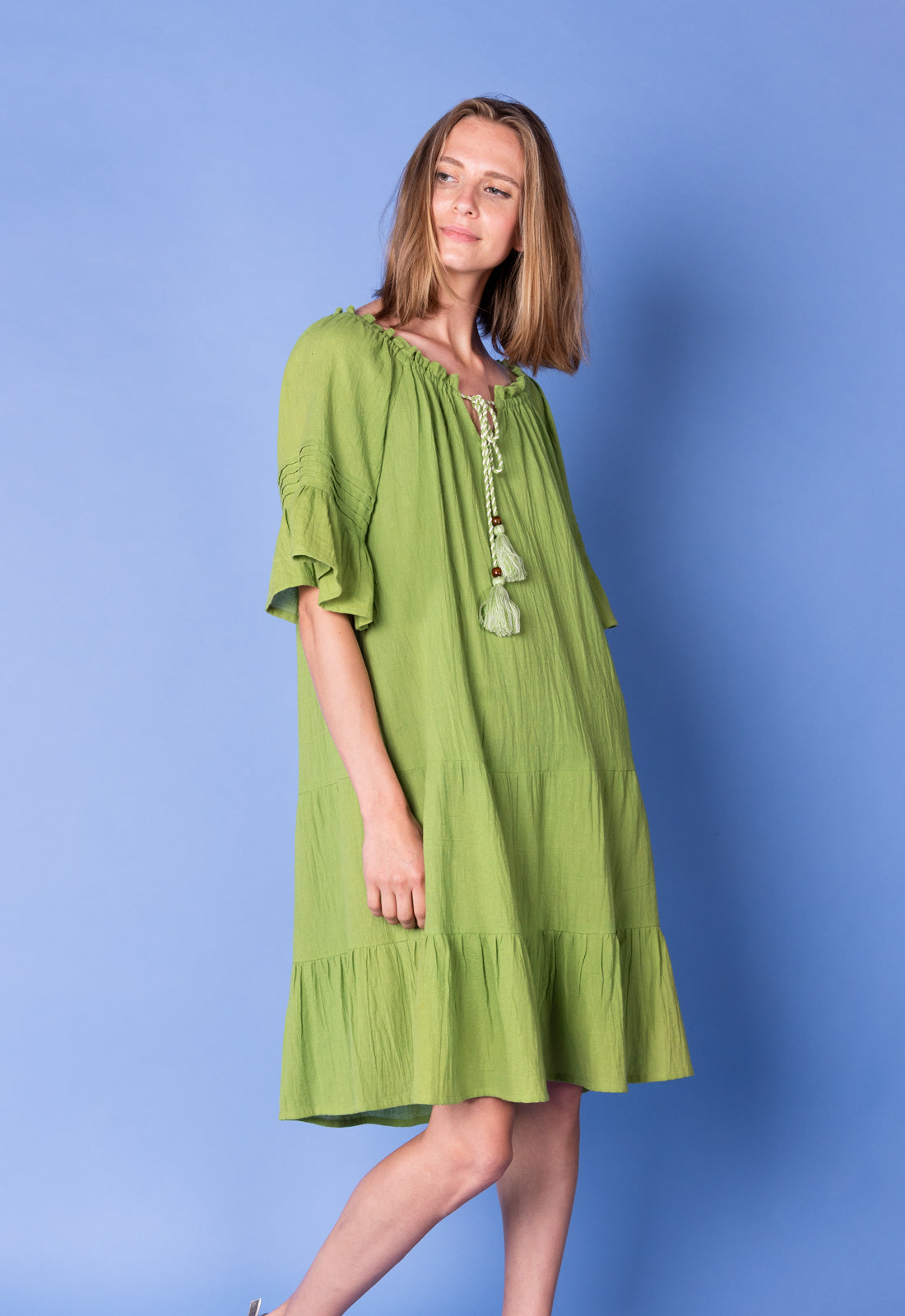 Stufenkleid mit Ziernähten und Raffung- S25Dress-NC2
