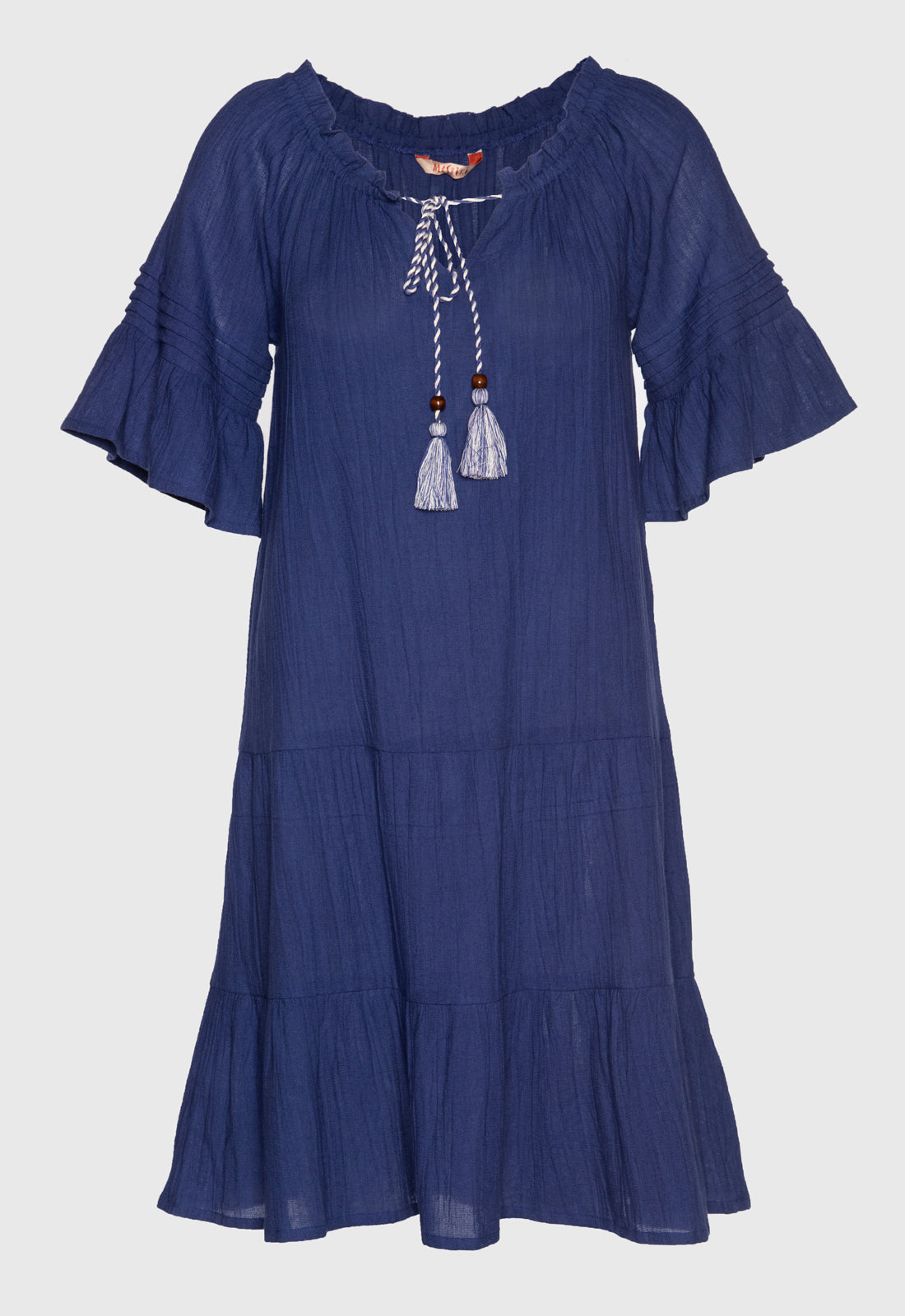 Tiered dress with decorative seams and gathers - S25Dress-NC2