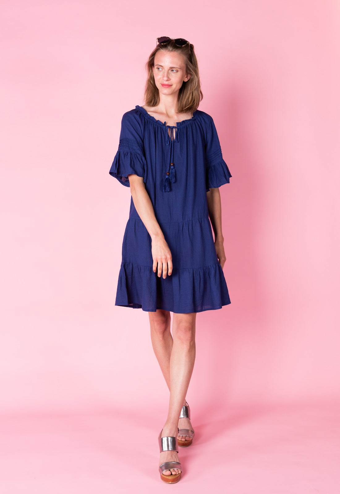 Stufenkleid mit Ziernähten und Raffung- S25Dress-NC2