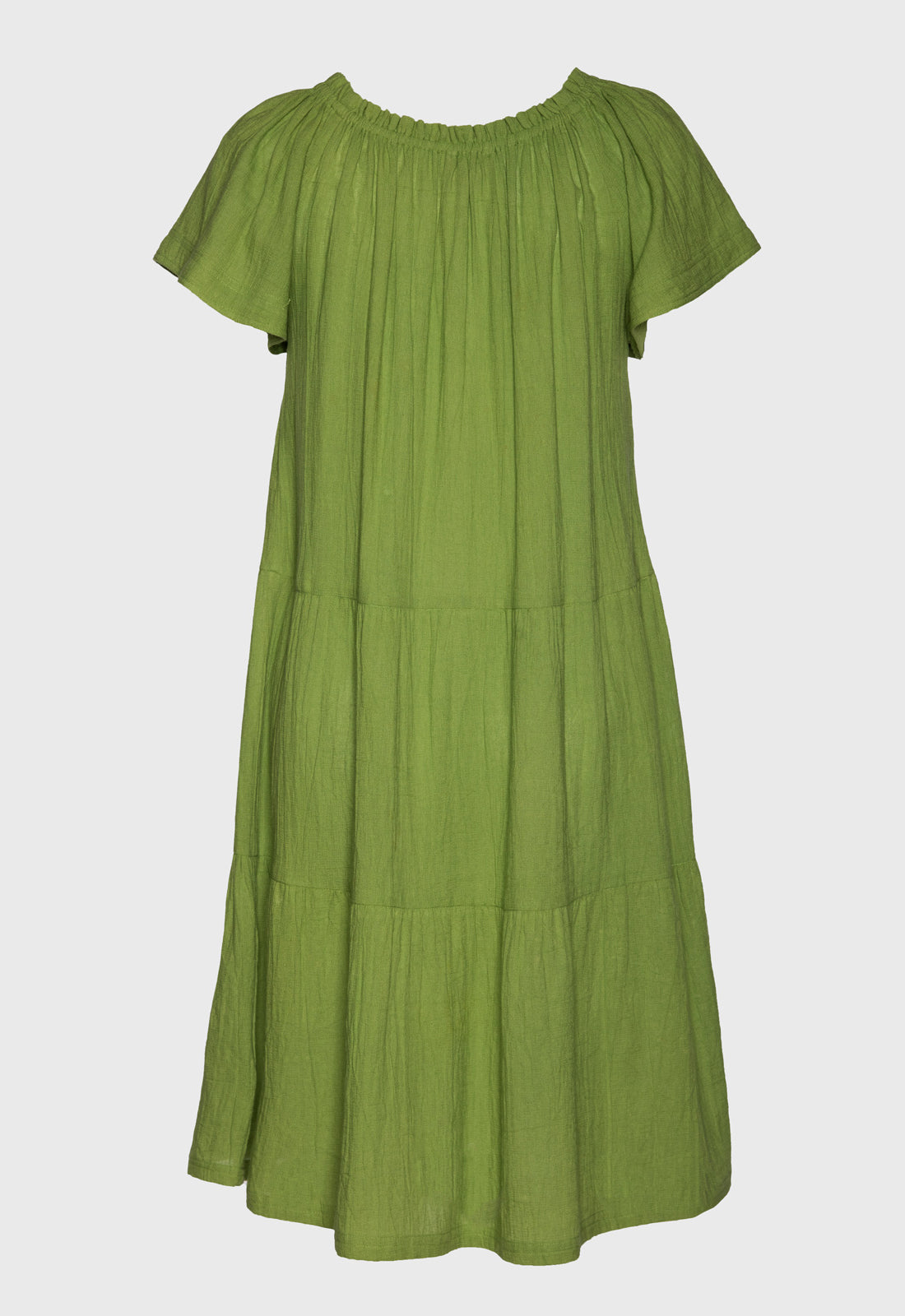 Stufenkleid mit Flügelärmeln und Bindedetail - S25Dress-NC3