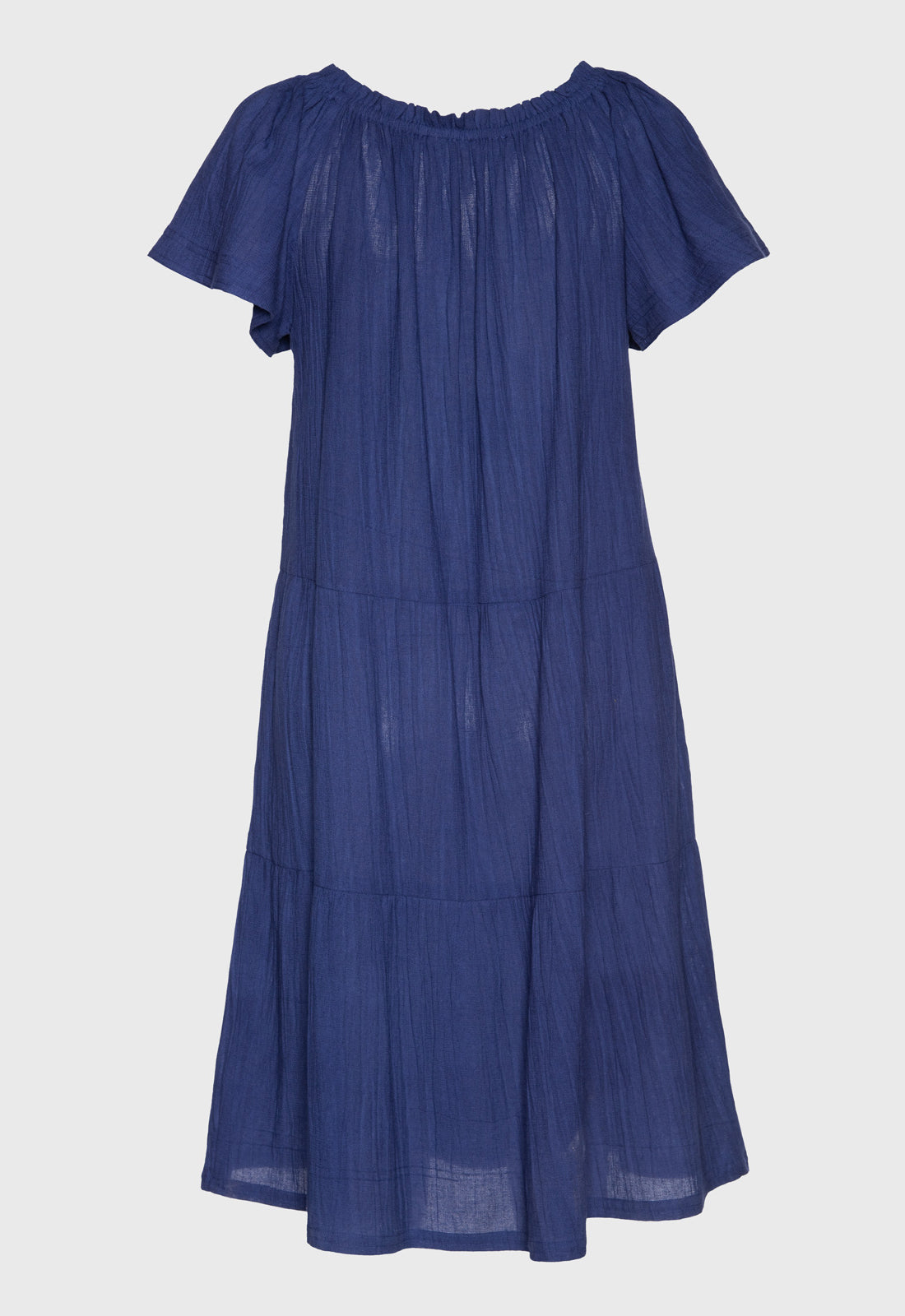Stufenkleid mit Flügelärmeln und Bindedetail - S25Dress-NC3