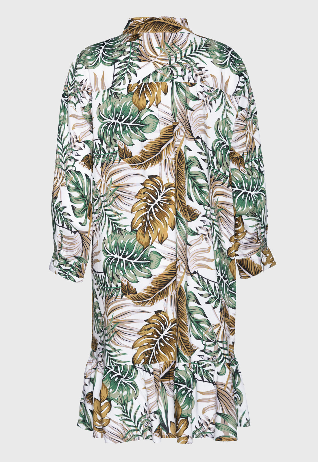 Modernes Hemdkleid mit langen Ärmeln und verspieltem Volant-Saum - S25Dress-PR3