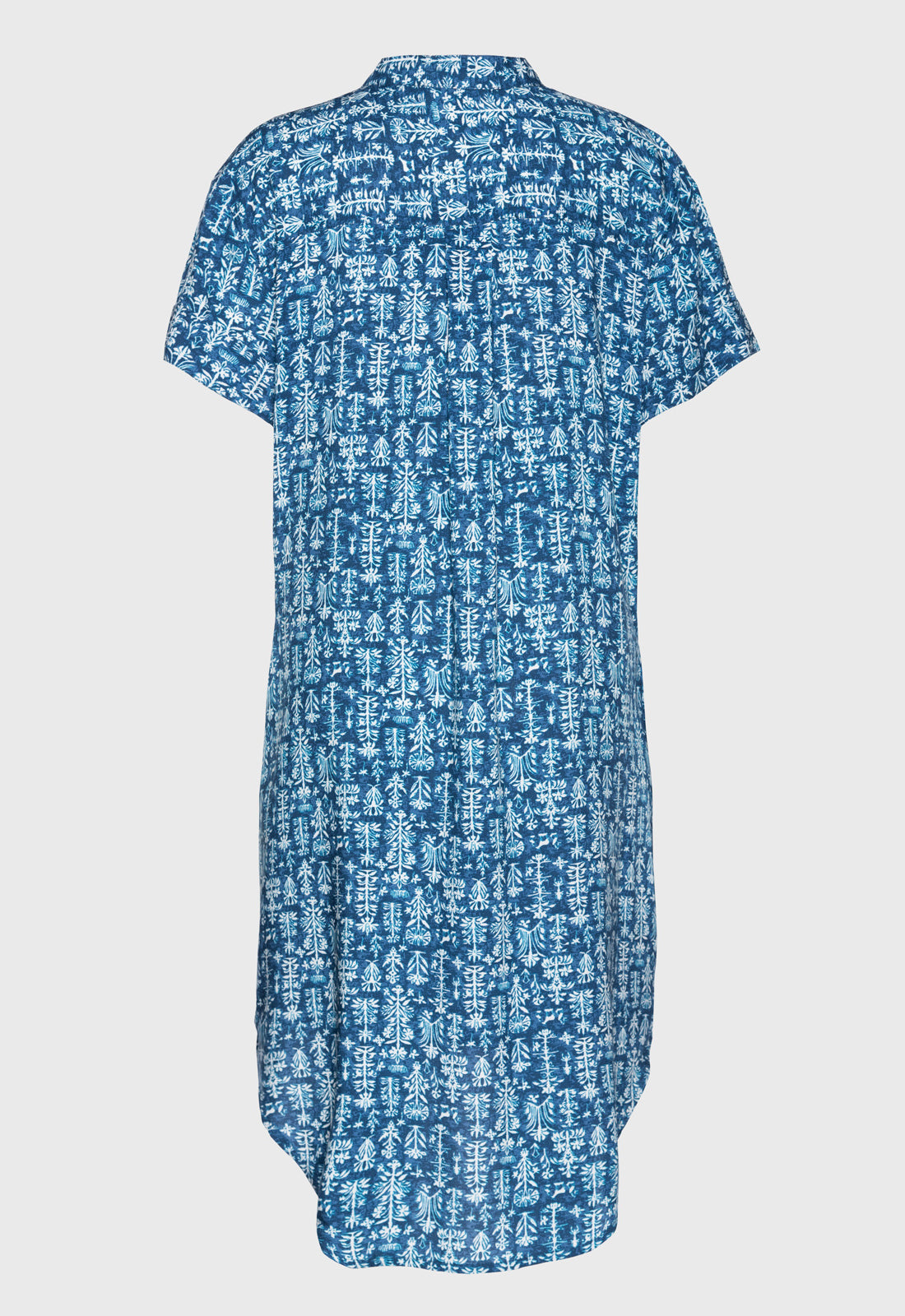 Legeres Hemdkleid mit V-Ausschnitt und High-Low-Saum - S25Dress-PR4