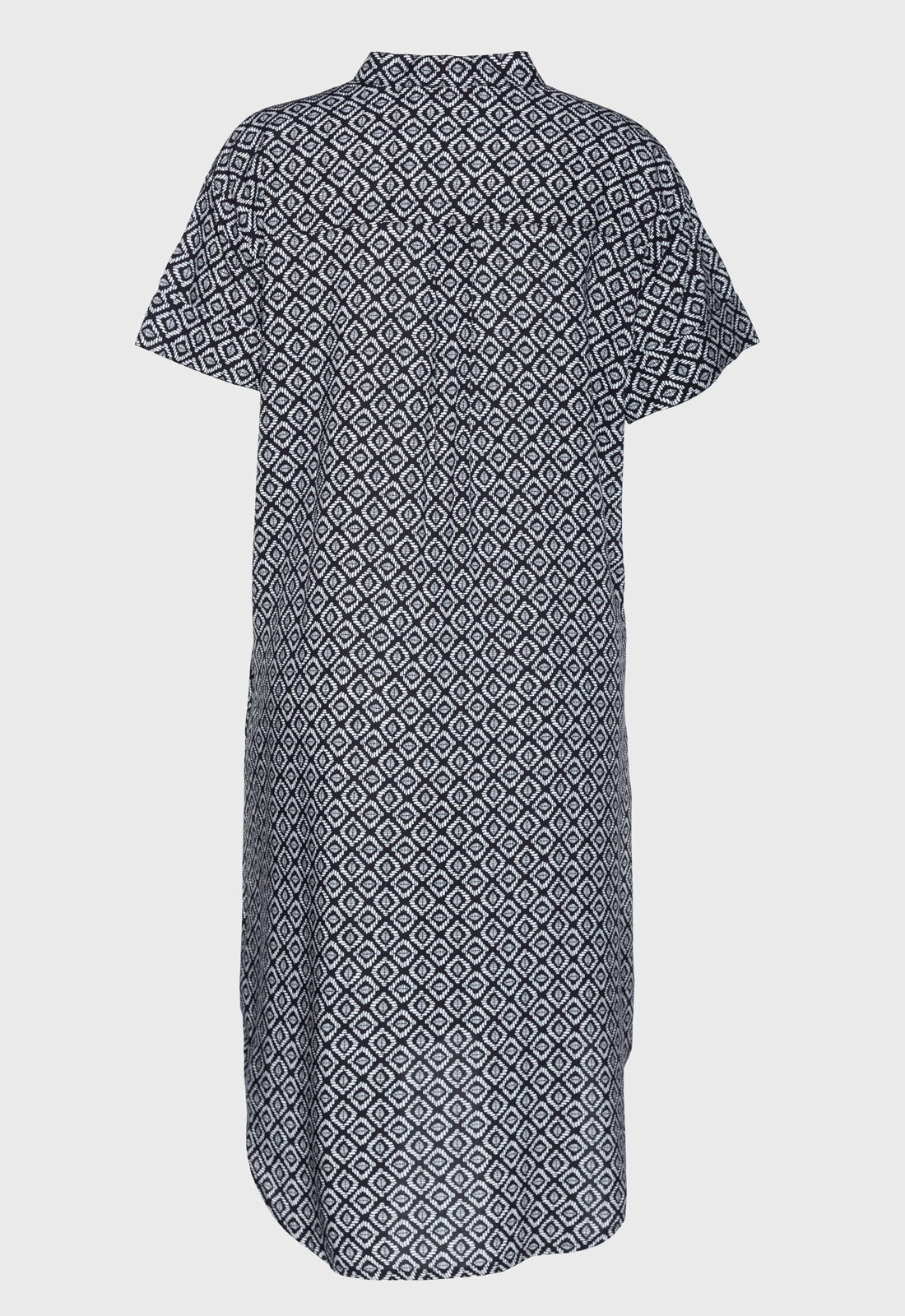 Legeres Hemdkleid mit V-Ausschnitt und High-Low-Saum - S25Dress-PR4