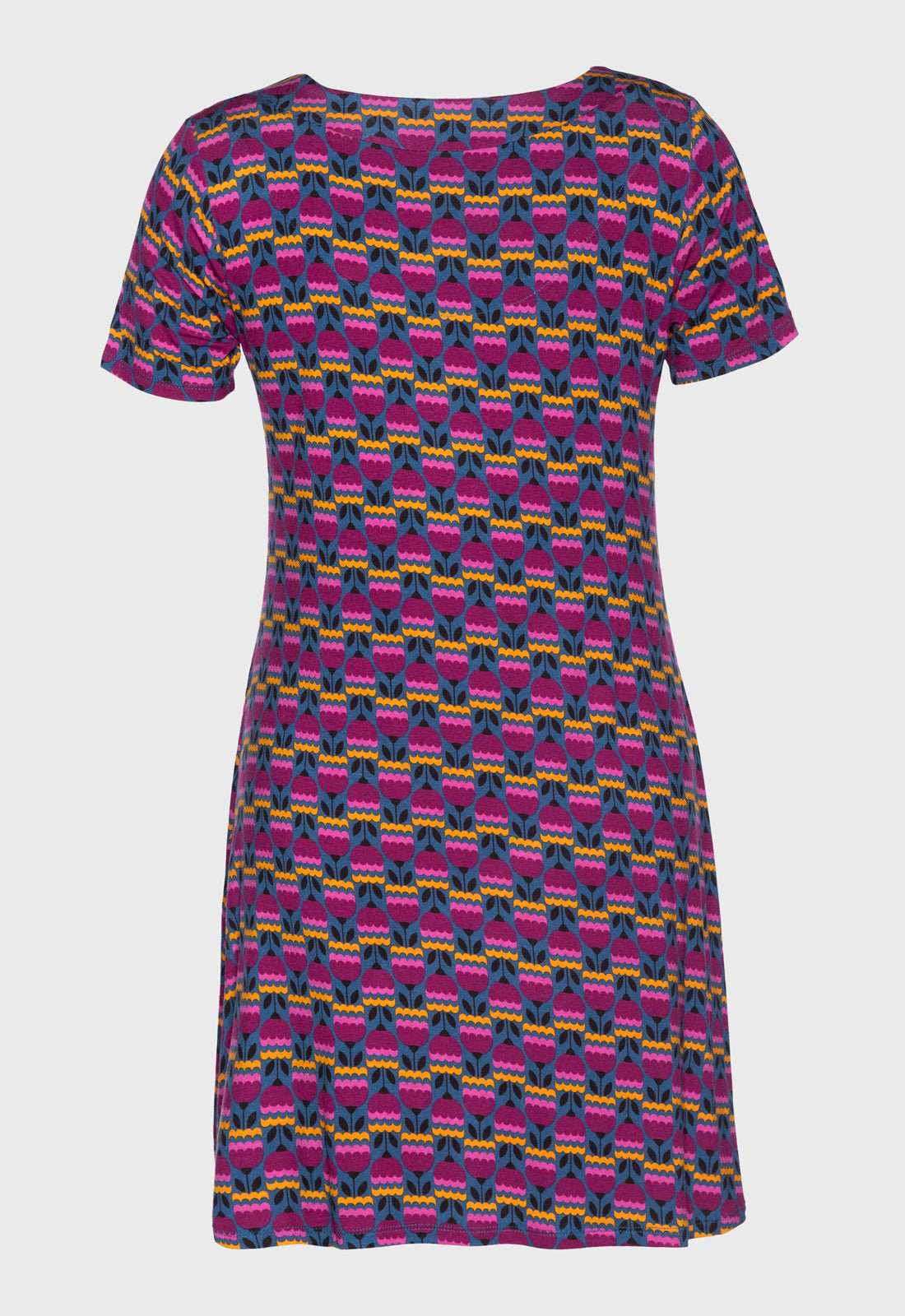 Short-sleeved dress with round neck - S25Dress-V3