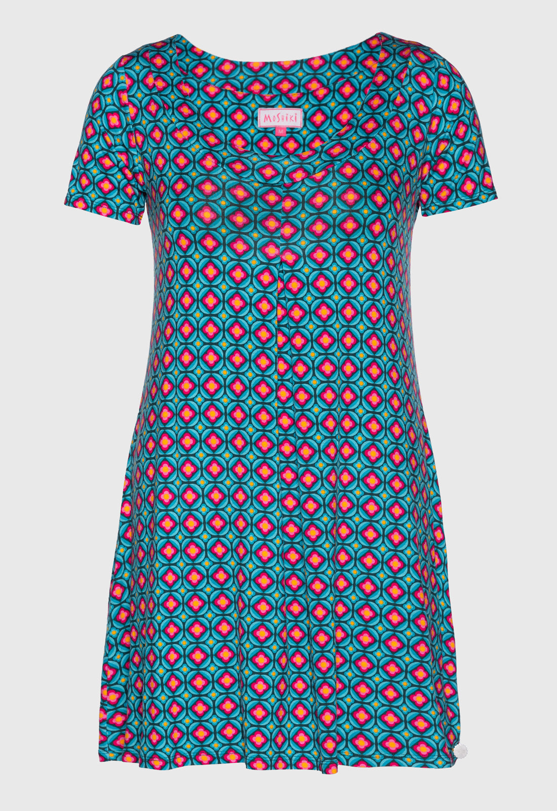 Short-sleeved dress with round neck - S25Dress-V3