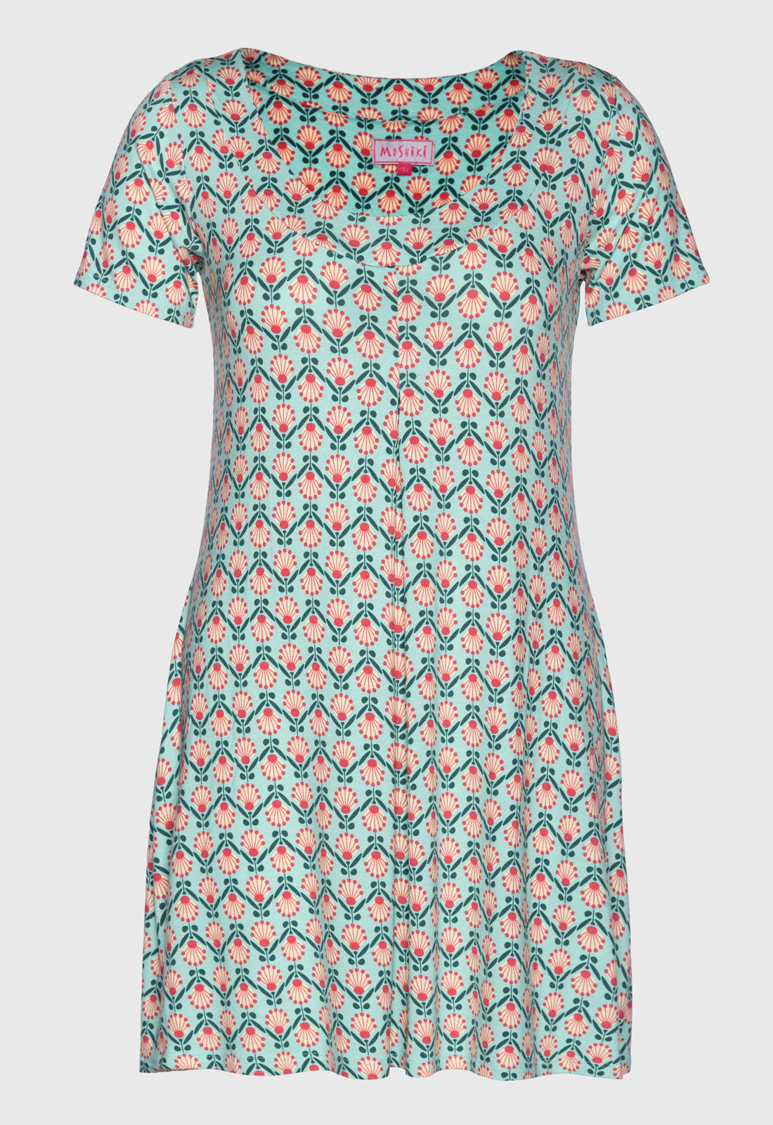 Short-sleeved dress with round neck - S25Dress-V3